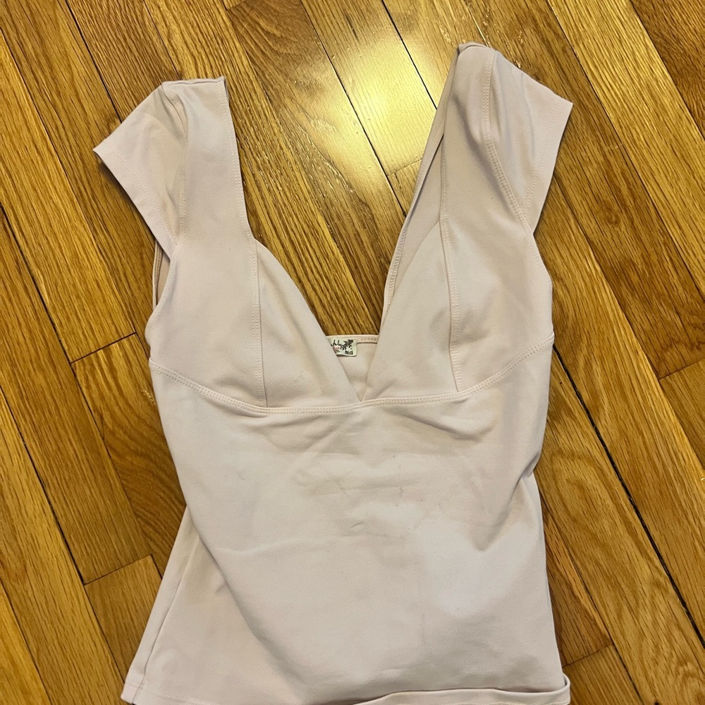V-Neck Sleeveless Top in Light Beige